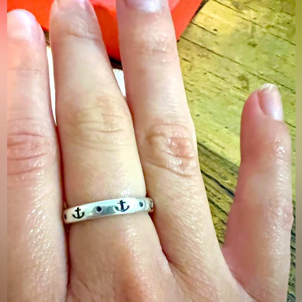JAMES AVERY STERLING SILVER ANCHOR BAND RING-SIZE 5.5